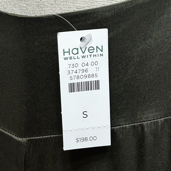 Haven Well Within Olive Satin Chemise Gown V-Neck Sleeveless Size S - Picture 3 of 4